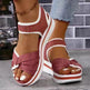 Summer Mesh Chunky Cross-strap Platform Sandals With Velcro-design Thick Sole Flats Beach Shoes Women - EX-STOCK CANADA