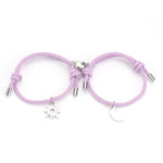 Stainless Steel Titanium Sun And Moon Pendant Couple Bracelet - EX-STOCK Canada