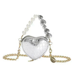 Love Shape Pearl Mini Messenger Bag for ladies y2k crossbody bag