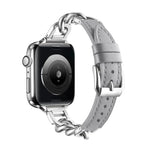 Women Leather and Stainless Steel Watch Strap for Apple  iwatch - EX-STOCK CANADA