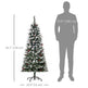 5ft Decorated Christmas Tree With Red Berries And Pine Cones, Flocked Christmas Tree With Pencil Shape, Green EX-STOCK Canada 