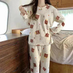 2 piezas de otoño para mujeres Pajamas cálidos de invierno