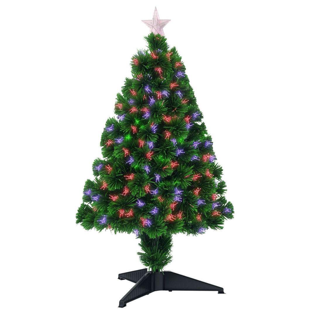 2.5FT Prelit Artificial Tabletop Christmas Tree With Fibre Optics Holiday Home Xmas Decoration For Table And Desk Geen EX-STOCK Canada 