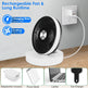 Foldable Rechargeable LED Desk Fan Wall Mounted Fan With Magnetic Remote Hanging Oscillating Fan With 4 Speeds 2 Brightness Time Setting Automatic Rotation EX-STOCK