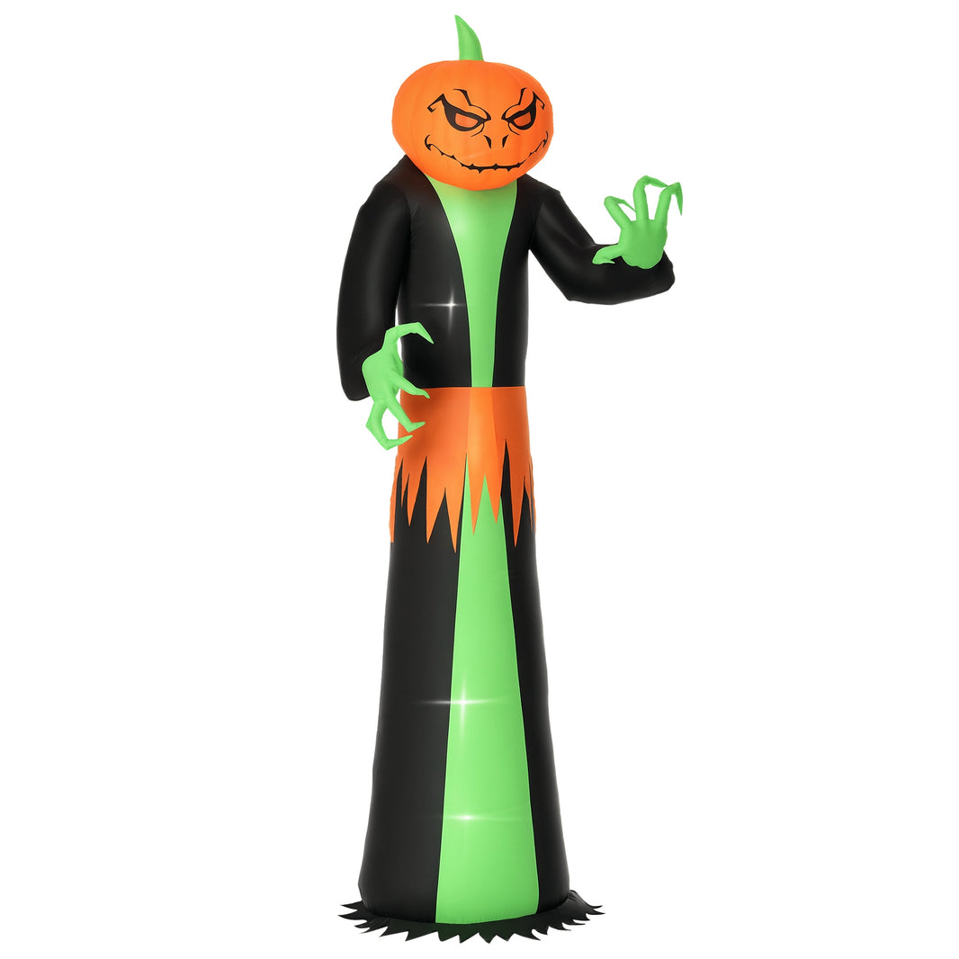 9ft Inflatable Halloween Decoration Pumpkin Head Ghost, Blow-Up Outdoor LED Display For Lawn, Garden, Party EX-STOCK Canada 