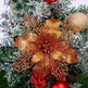 Glitter Artifical Christmas Flowers Christmas Tree Decorations For Home Fake Flowers Xmas Ornaments New Year Decor - EX-STOCK CANADA