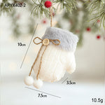 White Plush Fabric Pendant Gloves Sled Creative Christmas Tree Ornaments