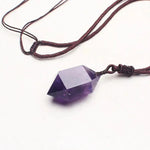 Amatista natural colgante de cristal hexagonal