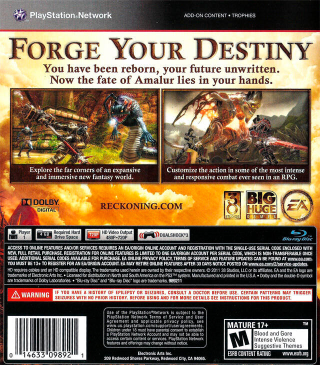 Reckoning:  Kingdoms of Amalur  [Greatest Hits] 
