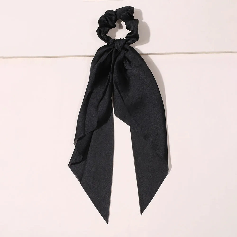Cute Hair Silk Bow Scrunchie Vintage Satin Scarf Scrunchie - EX-STOCK CANADA