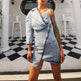 Street Fashion One shoulder Denim Mini Jeans hip dress - EX-STOCK CANADA