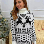 Winter Wool Mini Jumper dress Christmas Turtleneck Sweater Dress