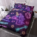 Star Bedding Neon  Pattern 3 Piece Black Duvet Cover Set EX-STOCK Canada 