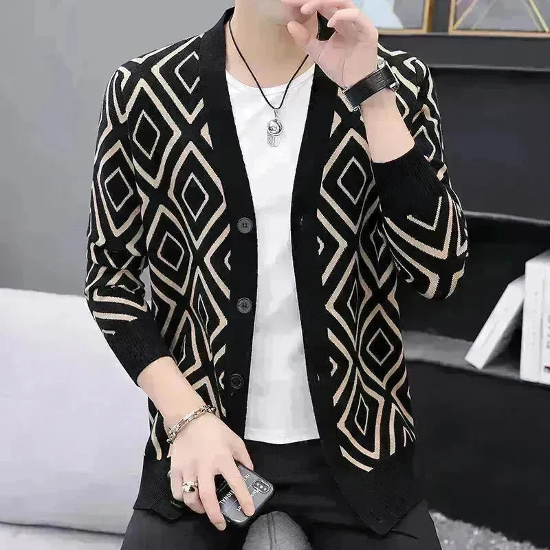 Slim fit  High-end Knitted Cardigan Sweater For Men - EX-STOCK CANADA