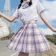 Student Jk Plaid Skirt Preppy Style Mini Pleated  Kilt Skirt - EX-STOCK CANADA