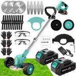 21V Electric Weed Eater With Wheels,Cordless Battery Weed Wacker With Charger, 2Batteries,3 In 1 Brush Cutter String Trimmer Grass Trimmer Lawn Mower,Edger For Garden And Yard Lawn,dealsforyoudays EX-STOCK Canada 