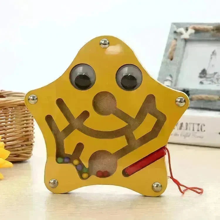 Children Magnetic Maze Toy Kids Wooden Puzzle Game Toy Kids Early Educational Brain Teaser Wooden Toy Intellectual Jigsaw Board - EX-STOCK CANADA