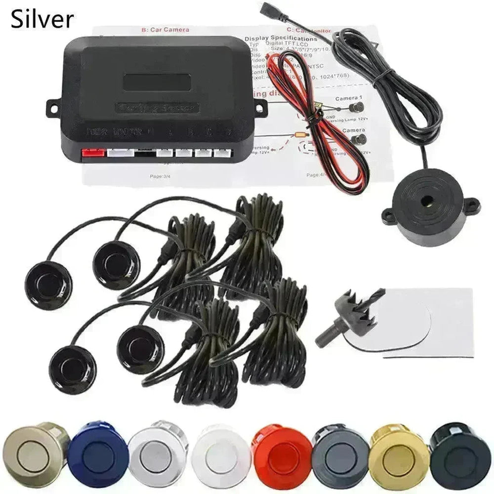 Auto Car LED Crescent Buzzer Radar Parking Sensor 4 Probes Car Camera EX-STOCK