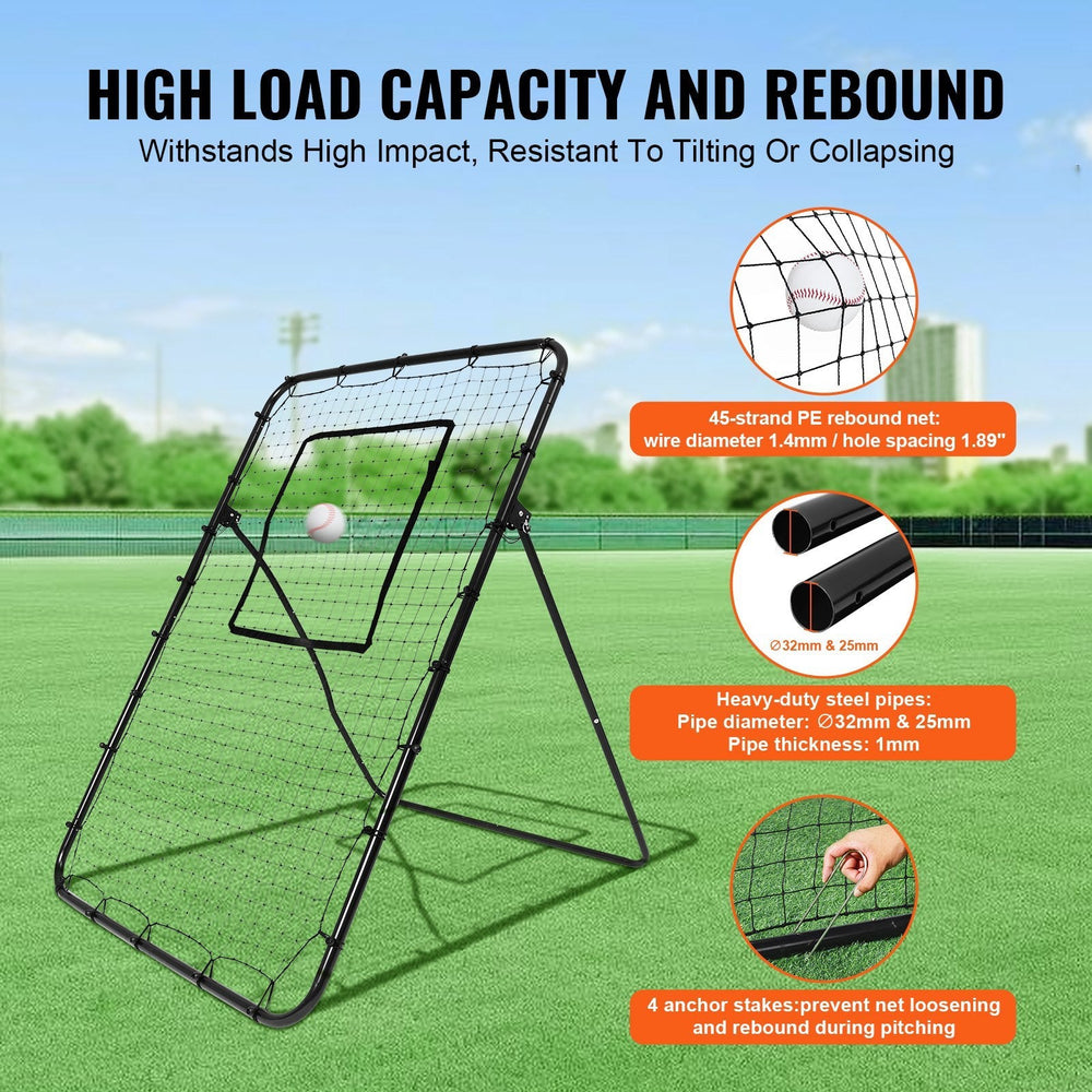 Baseball And Softball Rebounder Net 4x6 Ft PitchBack Adjustable Angles EX-STOCK
