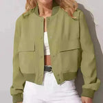 Oversized Fashion Button down Cropped Jacket outwear top for women