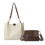 Two-piece Set Large Capacity Leather Totes shoulder Work Commuter Bag - EX-STOCK CANADA