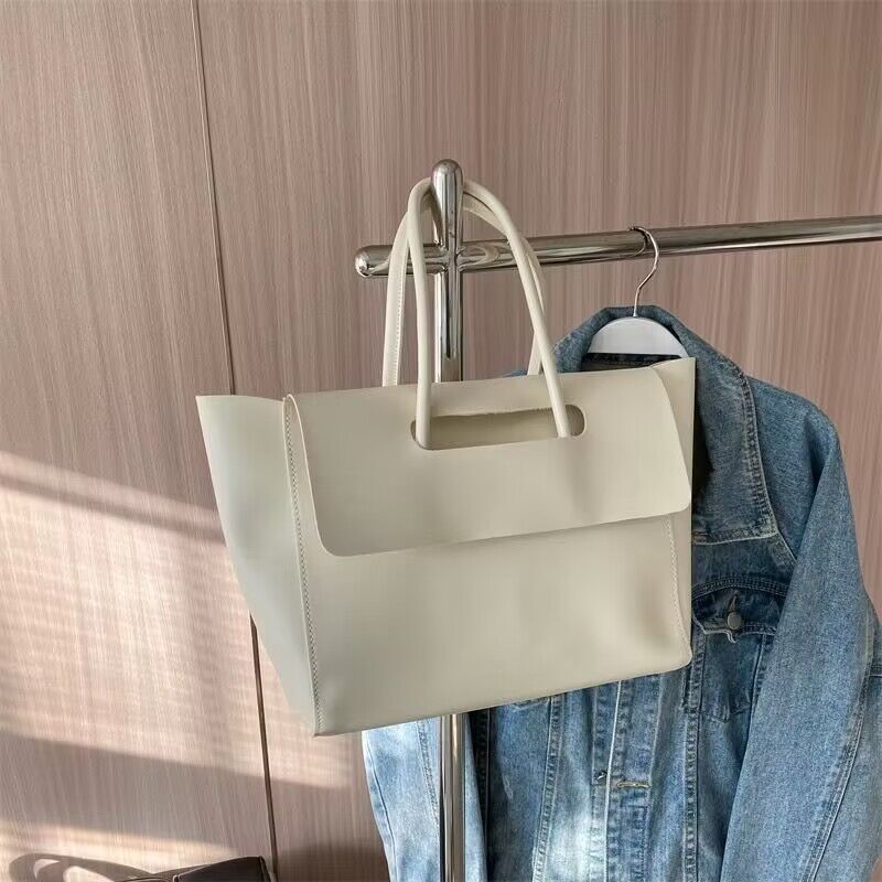 Fashion Leather Shoulder Bag Large Capacity Handbags Simple Retro Tote Bags EX-STOCK