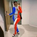 Tie-Dye 2pcs Women Long sleeve Drawstring Sweatsuit Outfit set