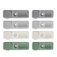 Set of eight rectangular kitchen sink cutouts in various colors on a white background