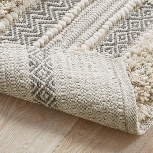 Woven Texture Stripe Bath Rug Grey 20x32 EX-STOCK