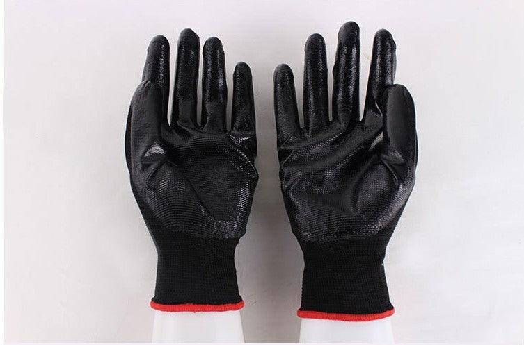 Gants en latex résistants à l'usure imprégnés de nitrile 