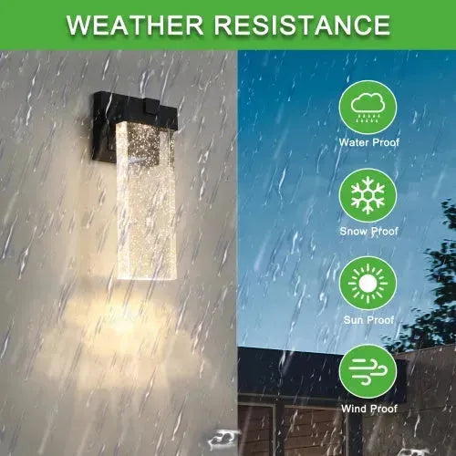 Outdoor Waterproof Transparent LED Crystal Wall Light Supports Many Types Of Bulb-2 Packs - EX-STOCK CANADA