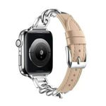 Women Leather and Stainless Steel Watch Strap for Apple  iwatch - EX-STOCK CANADA