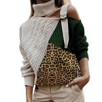 Winter women sweater leopard stitching sweater | EX-STOCK product gallery photo 1