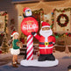 8.2FT Lighted Christmas Inflatable Decoration, Inflatable Black Santa & Road Sign, Funny Blow Up Yard Decorations With Built-in LED Lights For Holiday Party Front Yard Lawn Garden Decor EX-STOCK Canada 