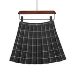Mini Plaid Pleated High Waist Skirt A- Line Skirt - EX-STOCK CANADA