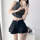 Women's White High Waist flared Mini  Denim Skirt golf skirt - EX-STOCK CANADA