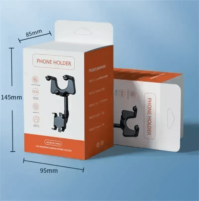 Car Rearview Mirror Phone Holder: Rotatable, Retractable, 360°, All Phones & Cars 