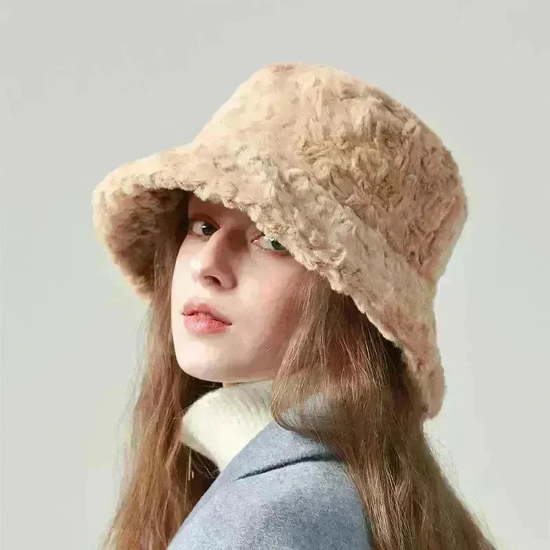 Lambswool Fisherman Sherpa Fleece Hat Winter Warm Fashionable Solid Color Hats For Women - EX-STOCK CANADA