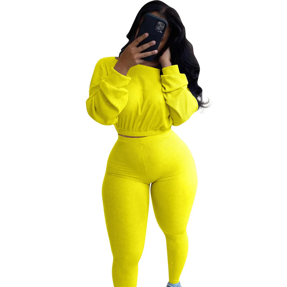 Ladies Autumn 2pcs Athleisure wear Outfit set - EX-STOCK CANADA