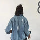 Unisex Casual Loose Wash Water Outwear Frayed Denim Jacket - EX-STOCK CANADA