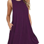 Casual Summer dress Women Pocket Dress Ladies beach mini dress
