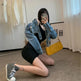 Light Blue crop Denim Jacket For Women - EX-STOCK CANADA