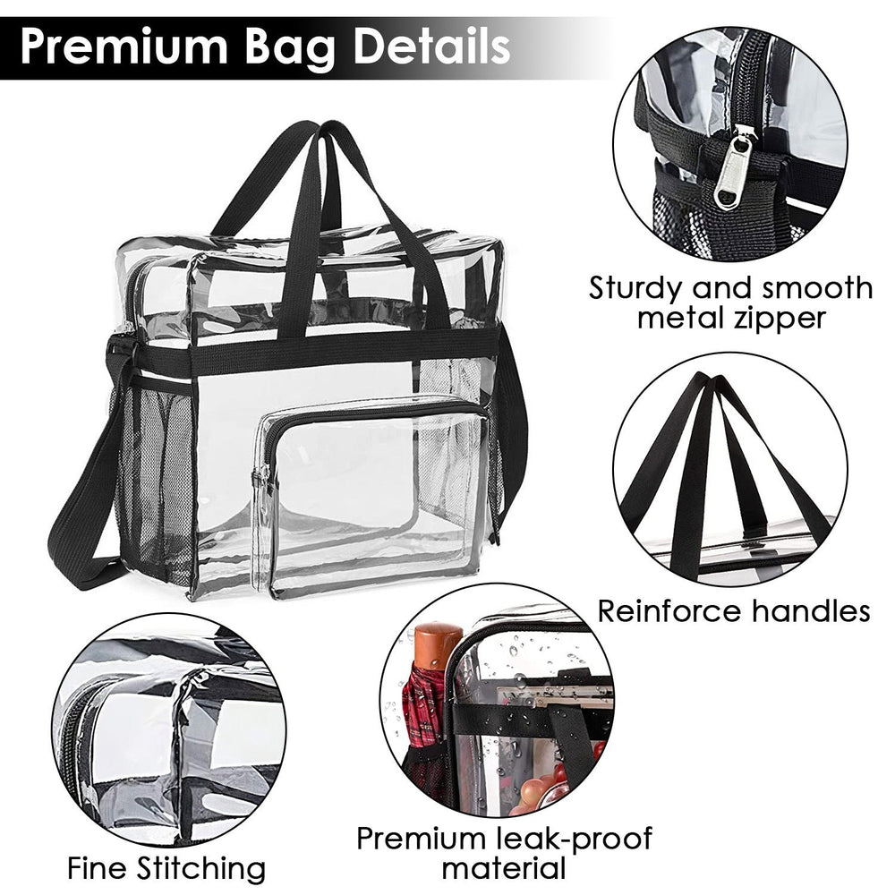 1Pc Clear Crossbody Bag Stadium Approved Clear Transparent Shoulder Bag See Through Zip Pouch Tote Bag Handbag With 11LBS Load EX-STOCK