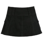 Solid White Black Denim Fashion Mini Skirt - EX-STOCK CANADA