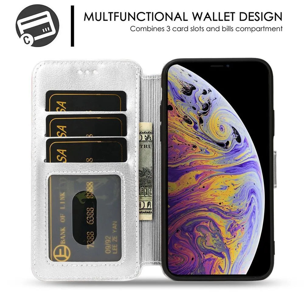 Soft TPU Custom Phone case Flip Card Holder iphone case