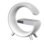 G-Shaped LED Lamp with Bluetooth Speaker & 15W Wireless Charger – App-Controlled Atmosphere Light for Bedroom