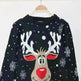 Christmas fawn deer jacquard Cashmere sweater - EX-STOCK CANADA