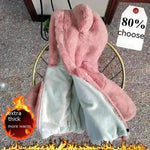 Otoño Invierno Engrosamiento de la chaqueta de la sudadera con capucha de pieles de dibujos animados para niños