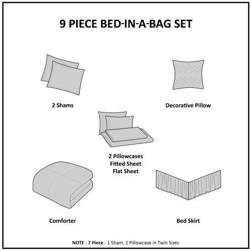 Queen Boho Comforter Set With Bed Sheets EX-STOCK