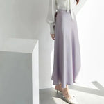 Women's formal Work Satin Skirt Summer High Waist Midi Sheath Skirt - EX-STOCK CANADA